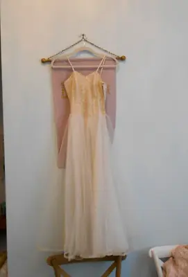 Vintage 1950s  Beige Lace Tulle Ballet  Prom  Princess Dress • $49.99