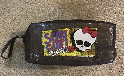 Monster High Makeup Bag Wristlet Black Zipper Scary Cute • $9