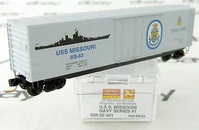 N Scale 50' Standard Box Car - USS Missouri (Navy Series #1) - MTL #03800401 • $15