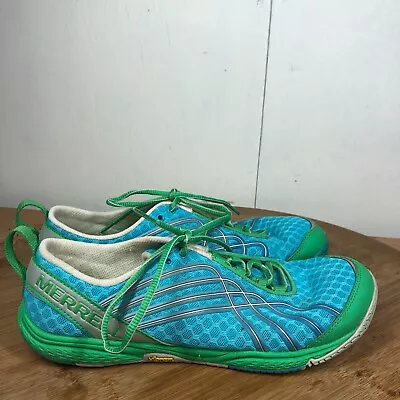 Merrell Shoes Womens 9 Road Glove Dash Running Sneakers Blue Green Barefoot • $34.97