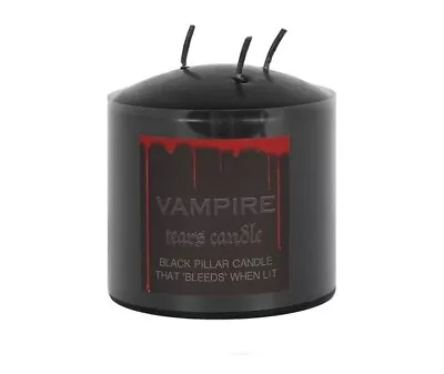 15cm Black Vampire Tear Pillar Red Bleeding Rose Candle Dripping Blood Goth Emo • £7.99