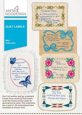 Quilt Labels Anita Goodesign Embroidery Machine Design CD • $15.99