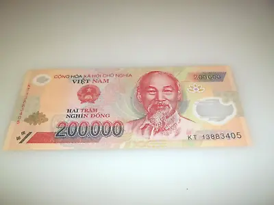 Vietnam 200000 ***uncirculated*** Dong Banknote 2013 -2022 Polymer Bill • $16.50