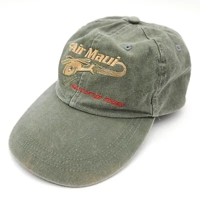 Vintage Air Maui Strapback Green Hat Helicopter Tours Aviation Flying Hawaii Cap • $16.99
