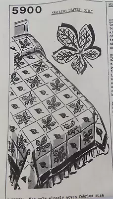 Vintage 60's Mail Order 5900 FALLING LEAVES QUILT Pattern Kate Marchbanks LEAF • $12.99