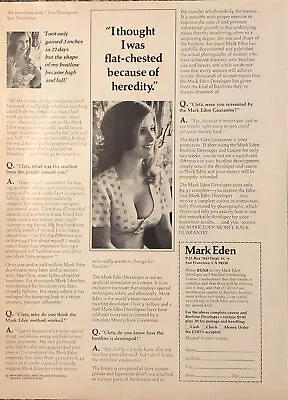 Mark Eden Bustline Developer VTG 1970s PRINT AD 1974 Big Breasts Cleta Thompson • $7.77