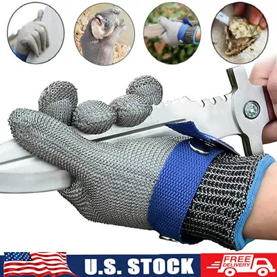 LV9 Stainless Steel Wire Mesh Cut Proof Resistant Chain Mail Protective Glove • $15.52