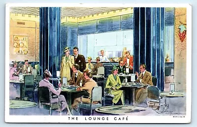 Postcard Waldorf Astoria New York Lounge Cafe Artist Signed • £6.98