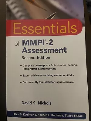 Essentials Of MMPI-2 Assessment By Nichols • $18.99