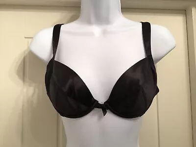 Cameo Size 34D Black Satin Underwired Bra • £6.99