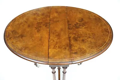 Antique Burr Walnut Sutherland Table Inlaid Decoration FREE UK* Delivery • £367