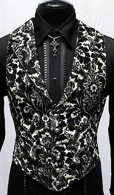 Shrine Gothic Aristocrat Vest Jacket Victorian Vampire Tapestry Pirate Steampunk • $104.99