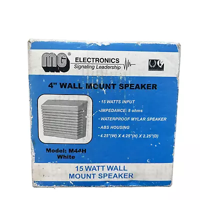 MG Electronics 4  Wall Mount Speaker 15W White Model M44H Vintage NIB • $13.59