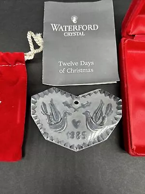 £56.48 • Buy Waterford Crystal 1985 Glass Ornament TWO TURTLE DOVES 12 Days Of Christmas