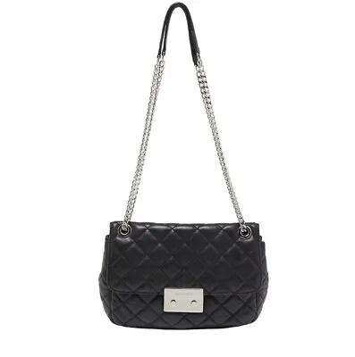 Michael Kors Quilted Leather Large Sloan Chain Shoulder Bag Silver Classic  • $74.99