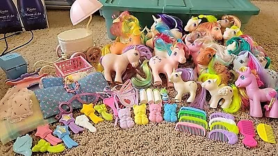 Vintage My Little Pony Hasbro G1 1980s Mixed Lot Of 20 Plus Over 40 Accessories • $89.99