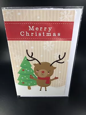 Greeting Card Rudolf   ‘Merry Christmas’ General Xmas • $2.54