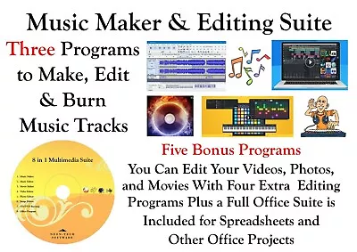 Music Mixing Recording Editing Maker Production Studio Software Program On DVD • £4.90