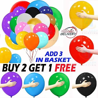 £2.25 • Buy 5  10  12  Inch PLAIN Latex Balloons WHOLESALE Party Birthday 100 Wedding UK