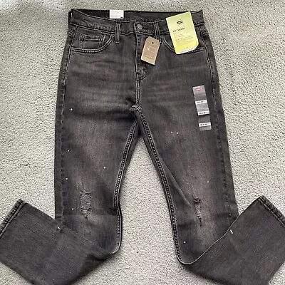 Levis 510 Slim Skinny Grey Jeans 30x30 Distress Paint Painter NWT • $27.50