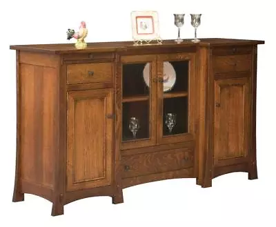 Amish Sideboard Server Solid Wood Traditional Doors Drawers Aspen 60  72  • $3499