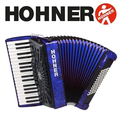 Hohner Bravo III 72 Chromatic Piano Key Accordion Pearl Dark Blue • $1499