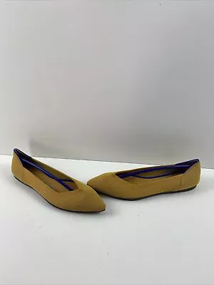 NWOB Rothy’s “THE POINT” Mustard Yellow Knit Pointed Toe Slip On Flats Women’s 8 • $64.99