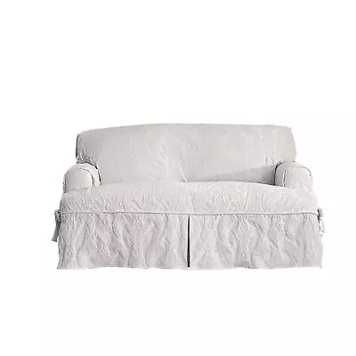 Matelasse Damask Furniture Cover Loveseat T-Cushion White • $133.84