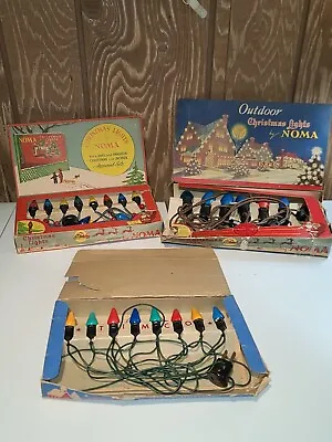 Lot Of 3 Vintage Christmas Lights Timco & 2 Noma Antique In Box Bulbs Set 1936 • $16.99