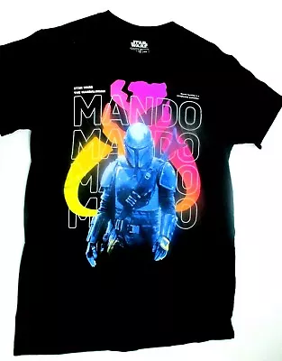 Mando Mandalorian Bounty Hunter Logo Star Wars Movie Black T-Shirt Tee • $9.99