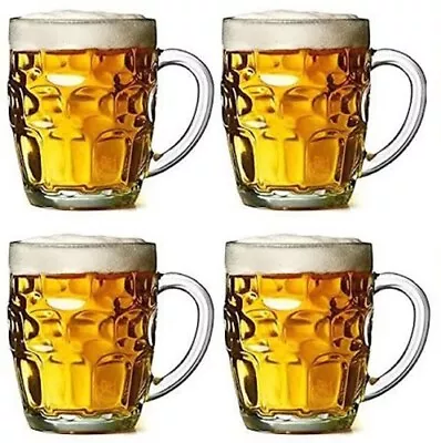 Dimpled Beer Tankard Half Pint Glass Set Of 4 • £8.99