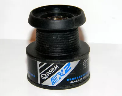 Quantum  EX2  Max-cast Graphite Spool - Blue Letters - New • $9.99