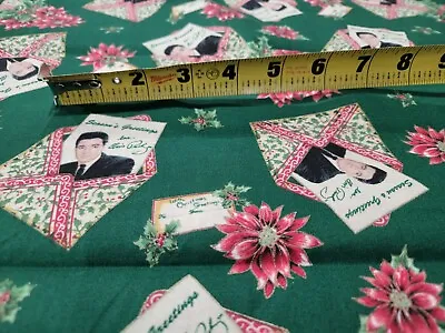 $18 • Buy Vtg Elvis Presley Christmas Cranston V.I.P  Fabric Season's Greeting Card 44  W
