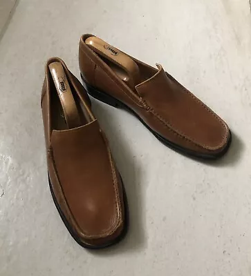 Mens Samuel Windsor Brown Tan Leather Loafer Moccasin Slip On Shoes UK8 Handmade • £19.95