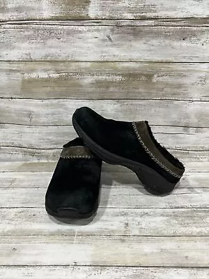 Merrell Encore Chill Women Black Suede Lined Mule Clog Shoes J66310 Sz 7.5 • $37.78