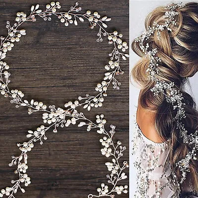 Crystals Hairband Wedding Rhinestone Hair Vine Sparkle Accessories For Bridal • £15.99