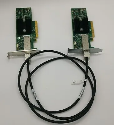LOT OF 2 MNPA19-XTR 10GB Mellanox ConnectX-2 10Gbe 1m SFP+ Cable Network Card • $37.04