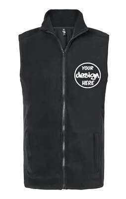 Ink Stitch Design Your Own Custom Logo Texts Stitching Men Polar Fleece Vests • $34.99