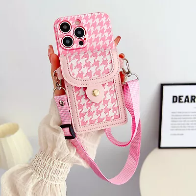 For Various Phone Crossbody Strap Wallet Case Purse Bag Stand Women Girl Cover • £4.79