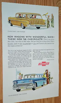 $12.99 • Buy ★1958 Chevy Nomad / Brookwood Wagon Original Vintage Advertisement Print Ad 58