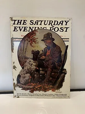 The Saturday Evening Post Embossed Metal Sign Vol 201 Number 18 JF Kernan 1928 • $25