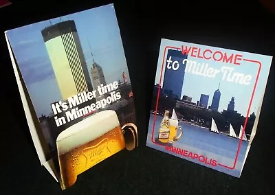 Set Of Miller Beer Minneapolis Skyline - IDS Tower Minnesota Vintage Table Tents • $9