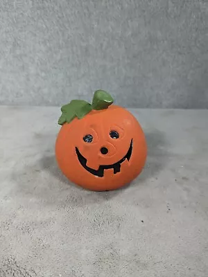 Vintage Small Halloween Ceramic Hand Painted Jack O Lantern Pumpkin Cute  • $14.98