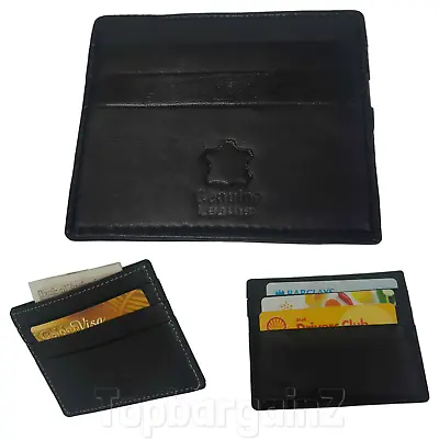 £3.39 • Buy Leather Credit Card Holder ID Pocket Case Slim Small Wallet Mens Black Unisex
