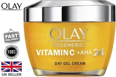 Olay Regenerist Vitamin C +AHA 24 Hydrate Brighten Even Day Gel Cream 50ml | New • £12.95