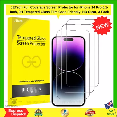 JETech Screen Protector For IPhone 14 Pro 6.1-Inch Tempered Glass Film 3- • $15.90