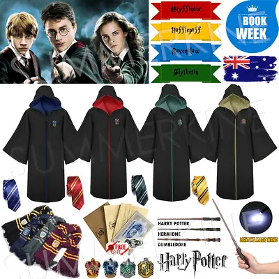 AU Harry Potter Gryffindor Ravenclaw Slytherin Robe Cloak Tie Costume Wand Scarf • $18.69