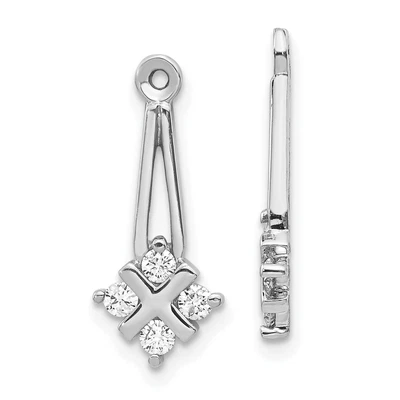 $427.99 • Buy 14k White Gold AA Diamond Earring Jackets
