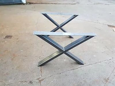 £366 • Buy 2 'x' Design Retro Industrial Steel Metal Table Coffee Bench Legs Desk Pair
