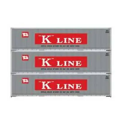 Athearn 63393 HO Scale 40' Smooth Side Container K Line KKLU 3 Pack #1 • $32.99